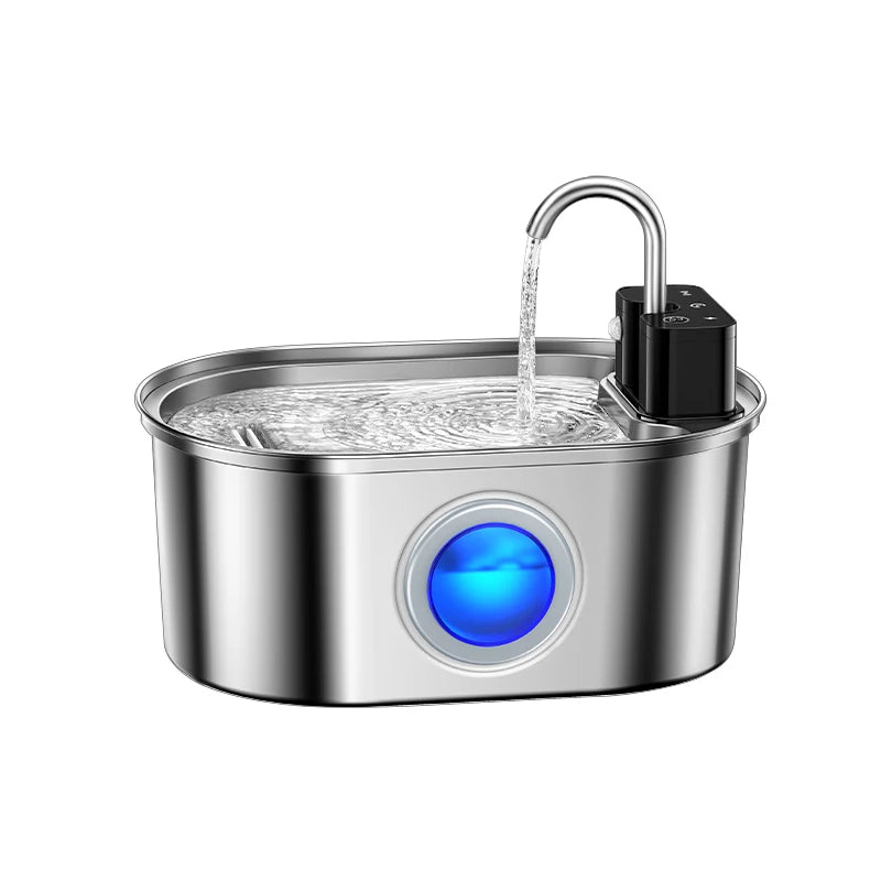 ROJECO Smart Wireless Pet Water Fountain (Stainless Steel)