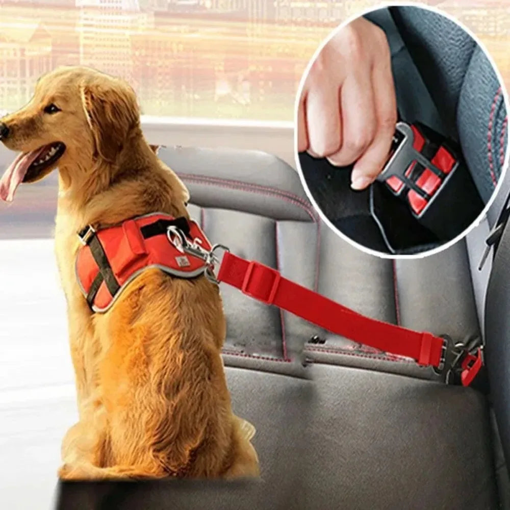 Adjustable Pet Car Seat Belt & Harness Clip